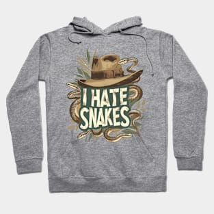 I Hate Snakes - Fedora Hat and Serpents - Indy Hoodie